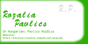 rozalia pavlics business card